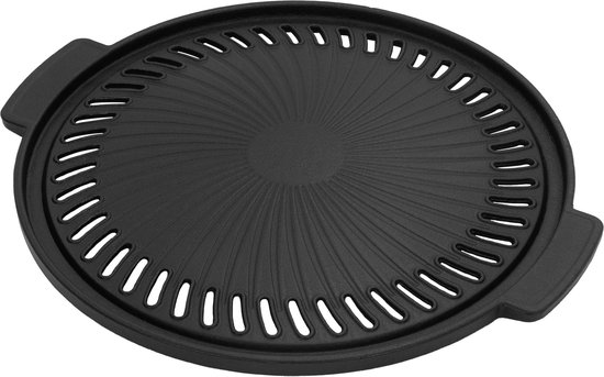 BBQ-Toro Gietijzeren grillplaat geëmailleerd, 25,5 x 43,5 cm, BBQ Plancha, grillplancha, rechthoekig, universeel en massief, grillplaat voor houtskool en gas, grillaccessoires, grillpan, grillschaal