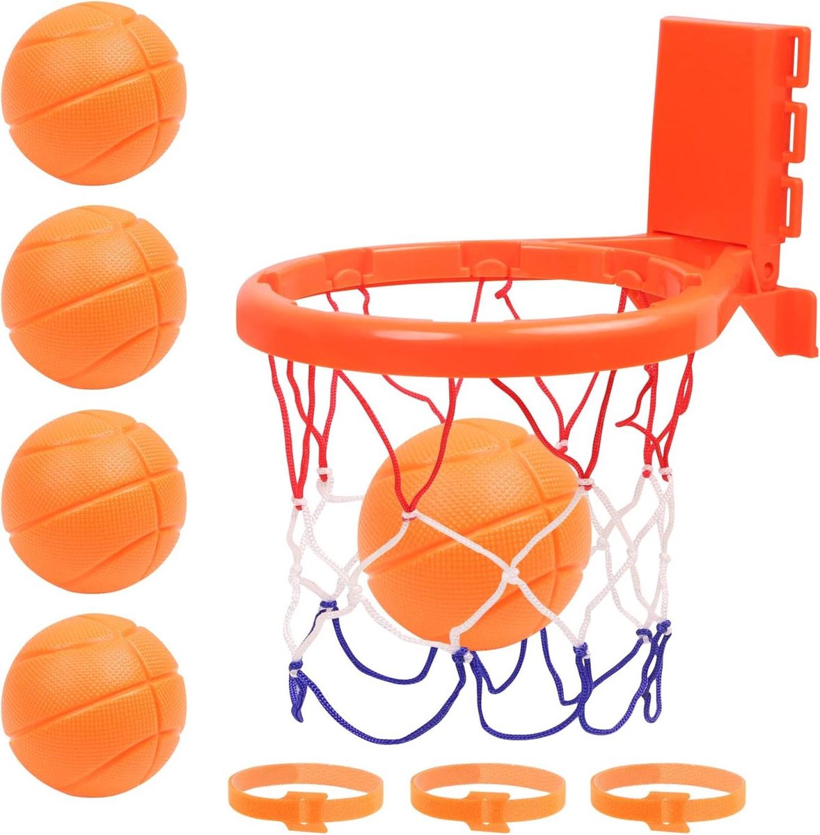 Bad Basketbalring voor baby - Opvouwbaar speelgoed met 5 ballen