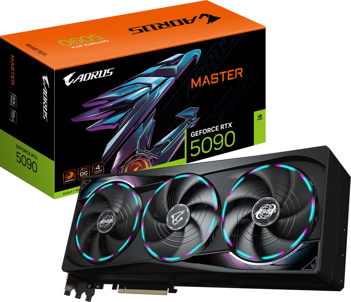 GIGABYTE AORUS GeForce RTX 5090 MASTER 32G grafische kaart
