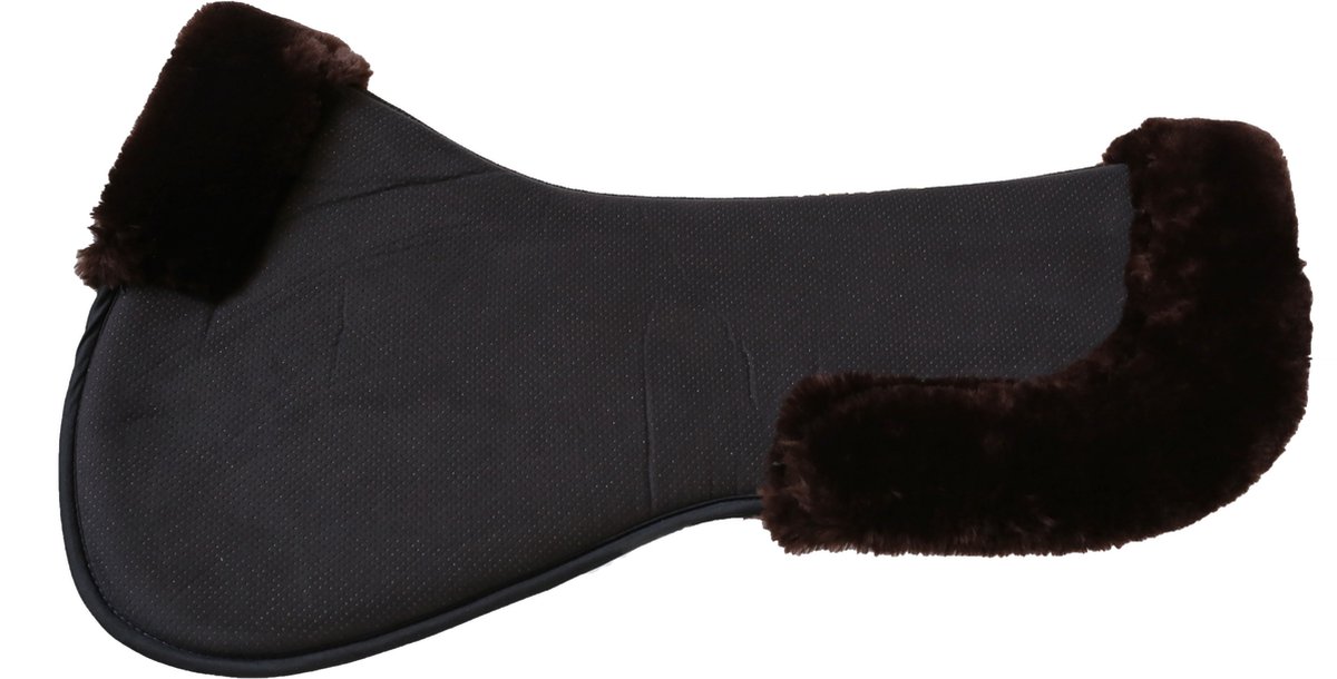 Kentucky Horsewear - Anatomische Zadelonderlegger Absorb zwart wol/bont bruin