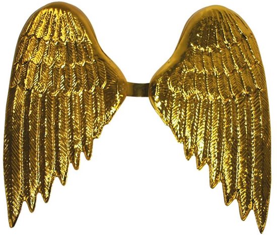 Funny Fashion Engelen verkleed vleugels - goud - voor volwassenen - Carnavalskleding/accessoires
