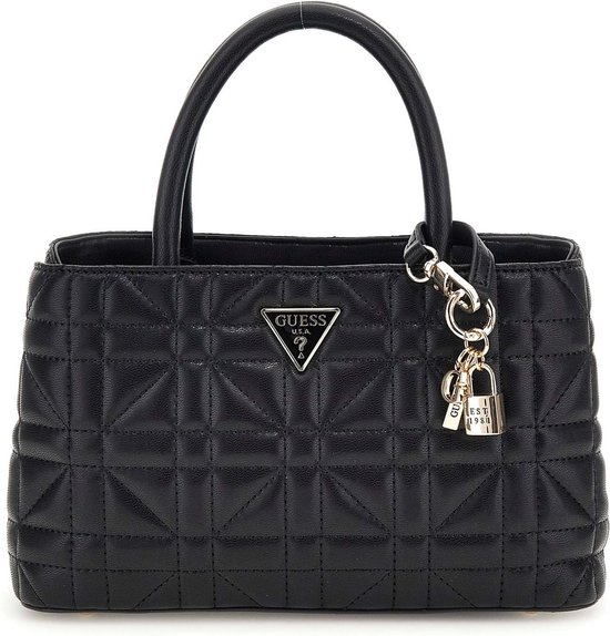GUESS Sac shopper Sac à main Edita Elite Satchel Black Noir