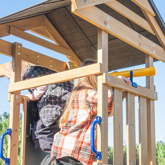 Axi Cody Aire De Jeux En Bois, 2 Balançoires, Toboggan Tubulaire Et Double Toboggan Violet | Maisonnette Xxl Pour Enfants Avec Structure D'Escalade Et | Leroy Merlin