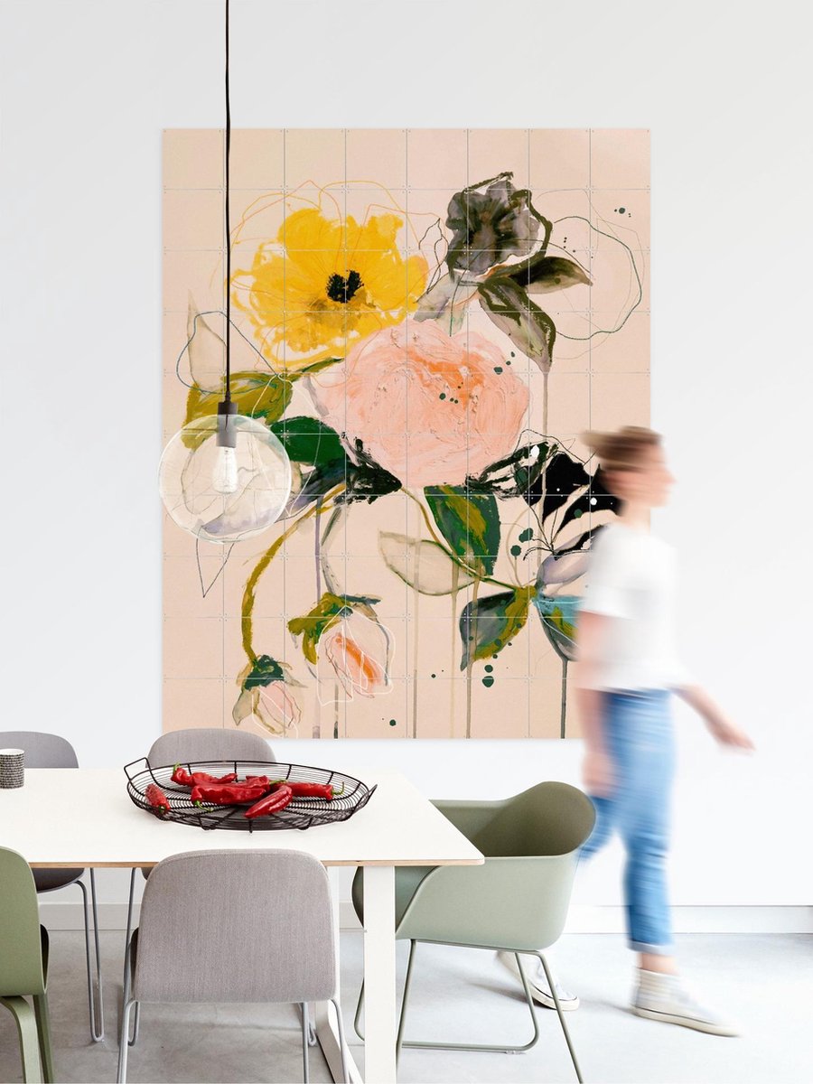 IXXI Still Life with Roses, Leigh Viner & Rijksmuseum 2.0 - 80 x 100 cm - Gratis ophangtool - Grote wanddecoratie en posters - Illustraties, Abstract