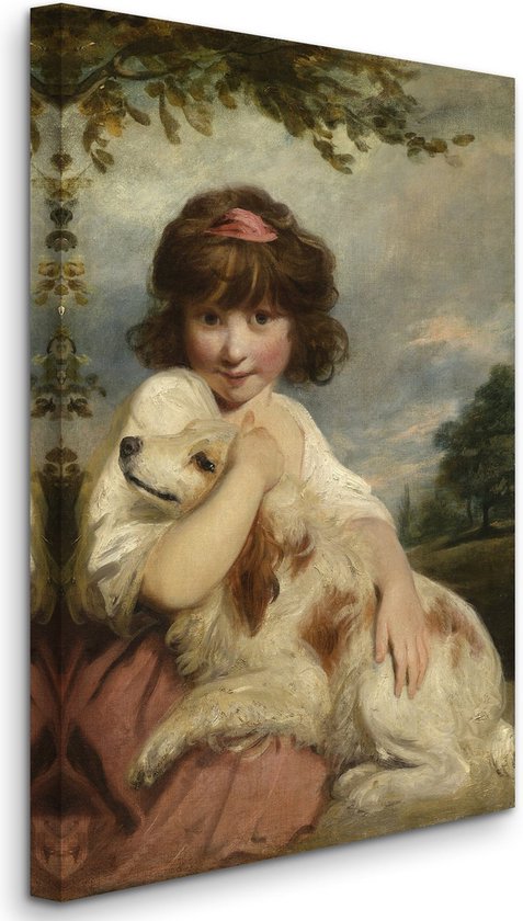 Joshua Reynolds - A Young Girl and Her Dog - Een jong meisje en haar hond (1780) - 3:2