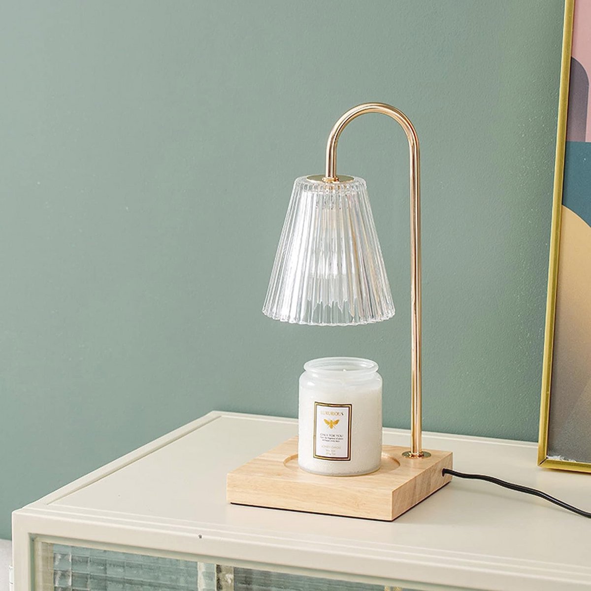 Electric Candle Warmer Lamps, Dimmable Wax Melter Candle Warmer Lamp with Lamp Aromatic Candlesticks Gift for Home Office Room Decoration