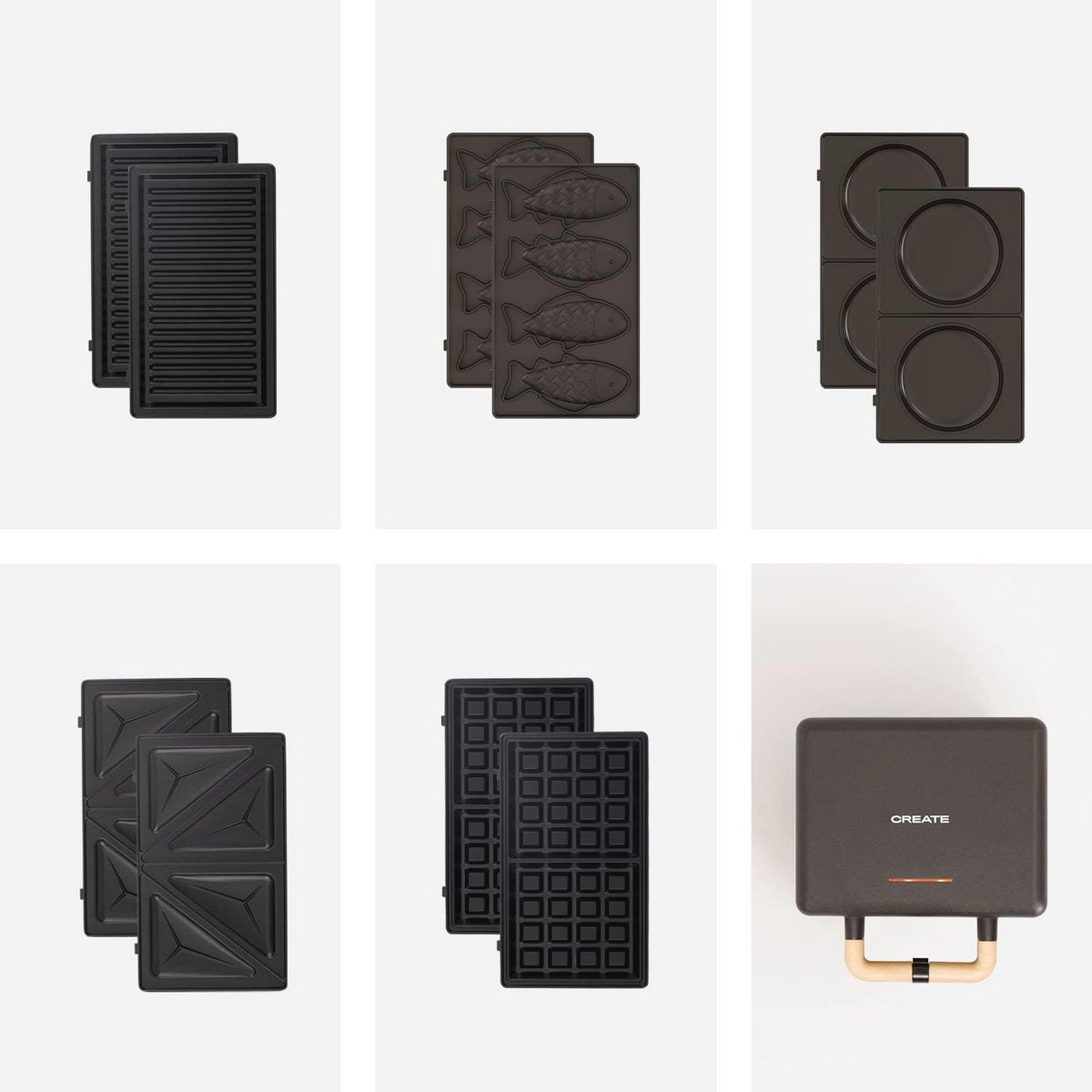 3-in-1 Tosti-ijzer, Grill en Waffle Maker - Met Verwisselbare Platen en Taiyaki & Pannenkoeken Optie