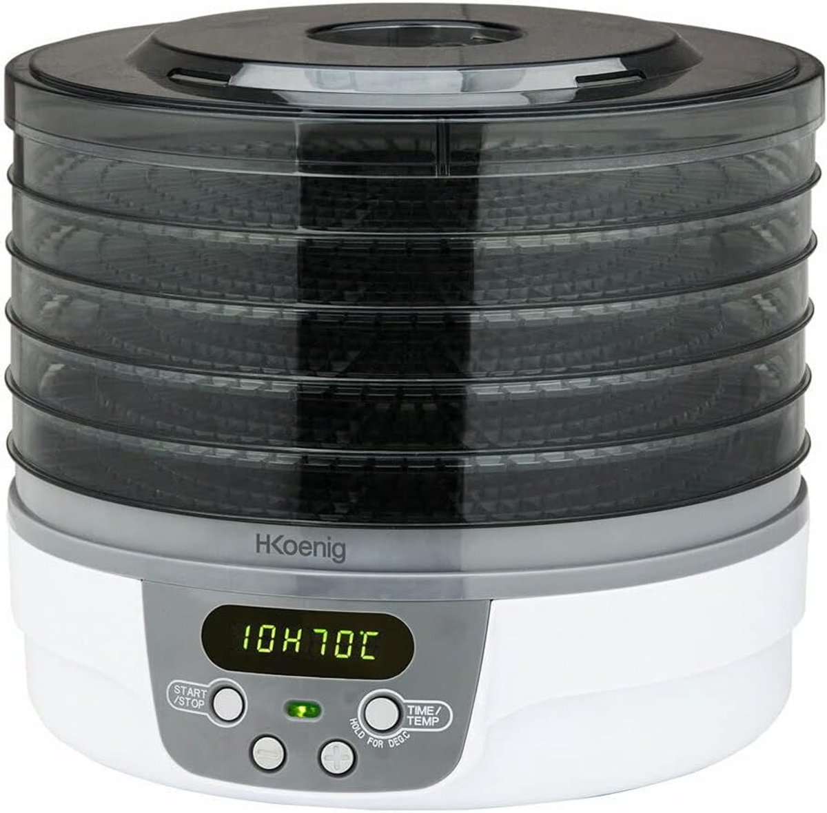Elektrische Voedsel Dehydrator met 5 Uithaalbare Lade en Instelbare Temperatuur 40-70°C