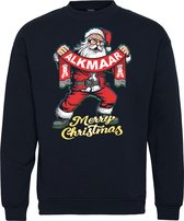 Pull de Noël Père Noël Alkmaar | Ugly Christmas Pull Femme Homme | cadeau de Noël | Supporter de l'AZ Alkmaar | Marine | taille 4XL