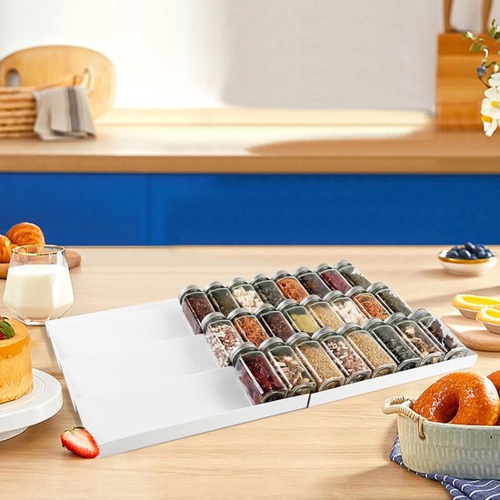 Kruidenrek Voor Lade - Acryl Kruidenlade Organizer 4 Stuks - Uitbreidbaar Van 27 Tot 58 Cm - Voor Keukenkast Of Werkblad