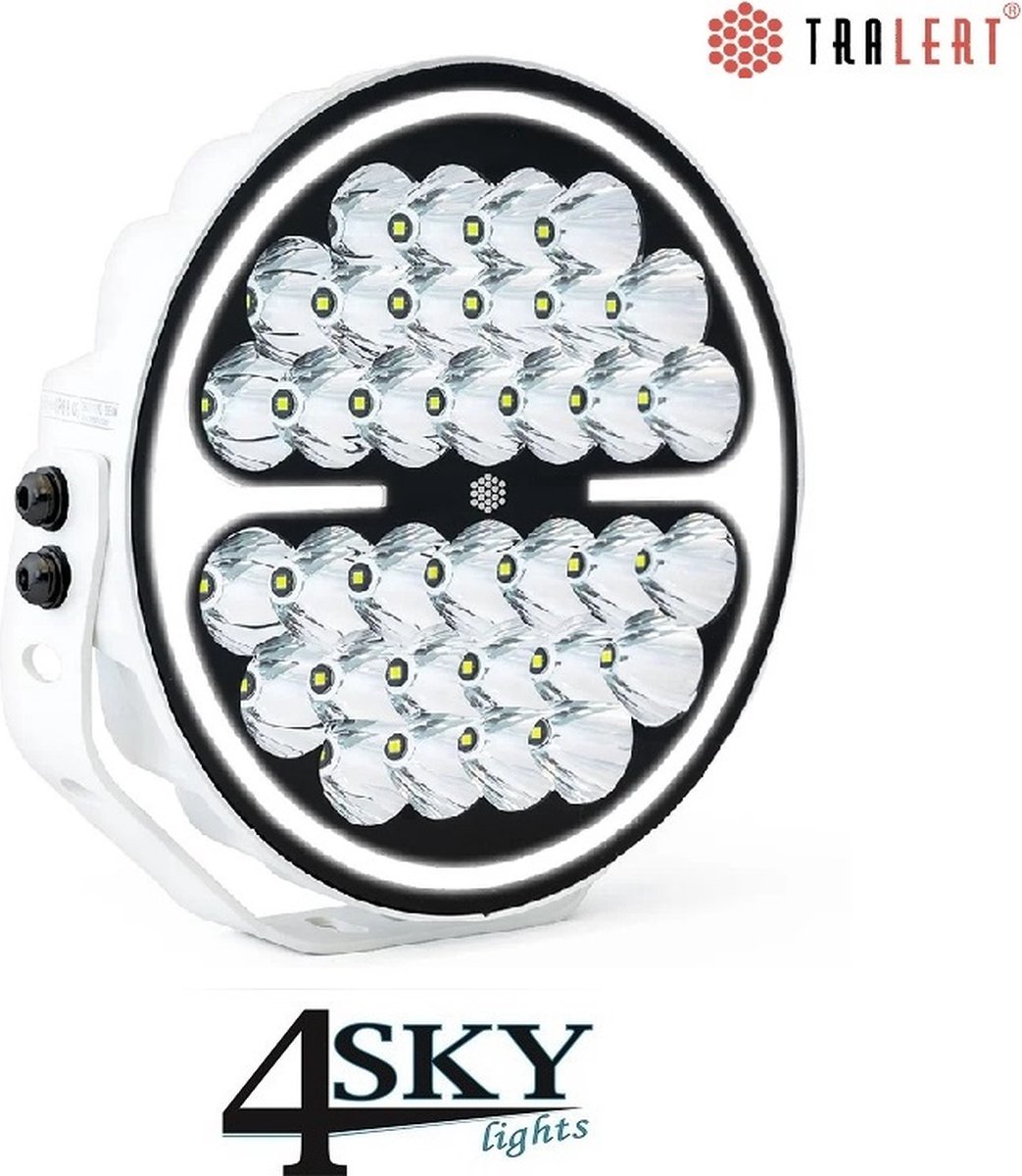 Nova 9 inch witte Led verstraler met positielicht en LED Flitser volledig gekeurd voor toelating openbare weg.