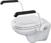 Luxe toiletbeugelset duozitting/deksel met armleggers 30 cm RVS wit