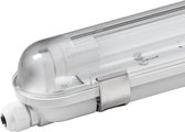 HOFTRONIC - LED TL armatuur 120cm - IP65 waterdicht - Incl. 18 Watt 1700lm (110lm/W) LED TL buizen - 4000K Neutraal wit licht 840 - Flikkervrij - 30.000 branduren - 3 jaar garantie - RVS Clips