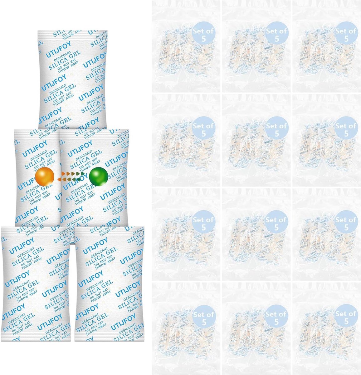 Silicagel droogmiddel voor vochtregulering - 10 gram (30 verpakkingen) - Oplaadbare, eenvoudiger opslag