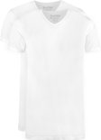 Twee witte V-hals T-shirts met korte mouwen van Slater.