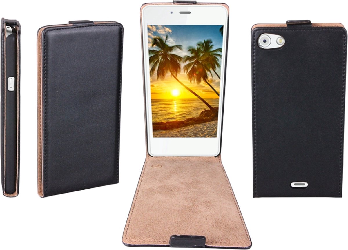 Flip Case voor Wiko Highway Pure zwart ultraslank