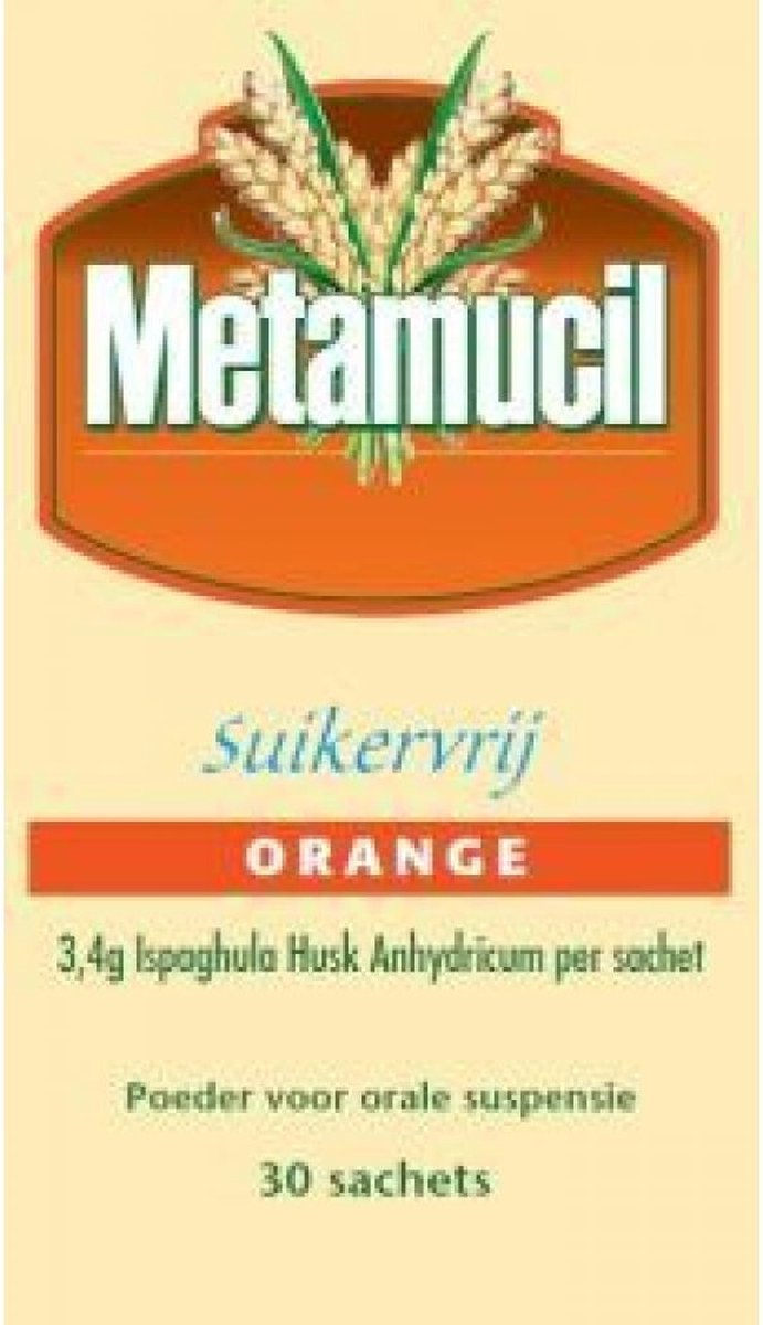 Goedkoopste Metamucil Orange 3,4g Suikervrij - 1 x 30 sachets
