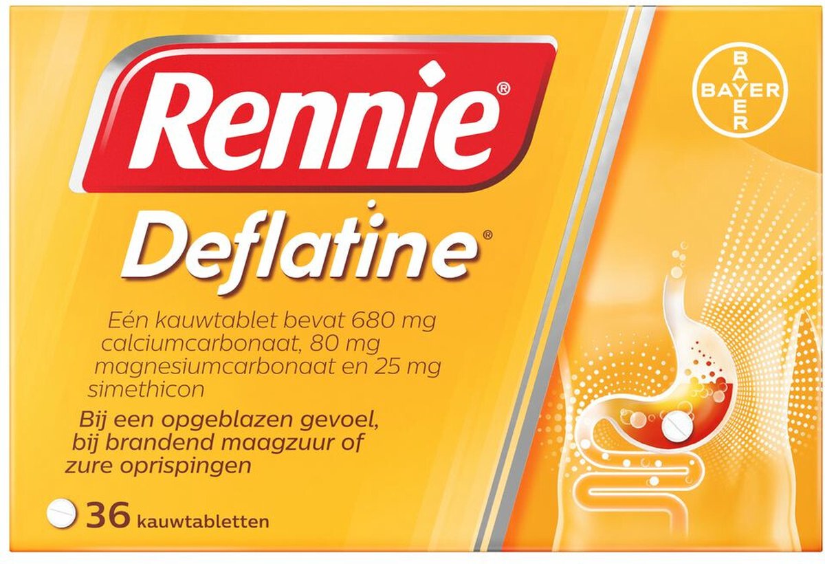 Goedkoopste Rennie Deflatine Kauwtabletten - 2 x 36 tabletten