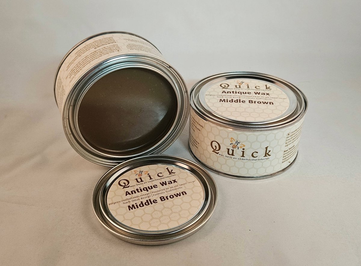 Quick wax (antiekwas, boenwas, Terpentijnwas) Middenbruin 375 ml