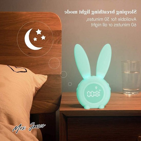 Kadoing Konijn Kinderwekker - Wake Up Light - Digitaal - Nachtlamp