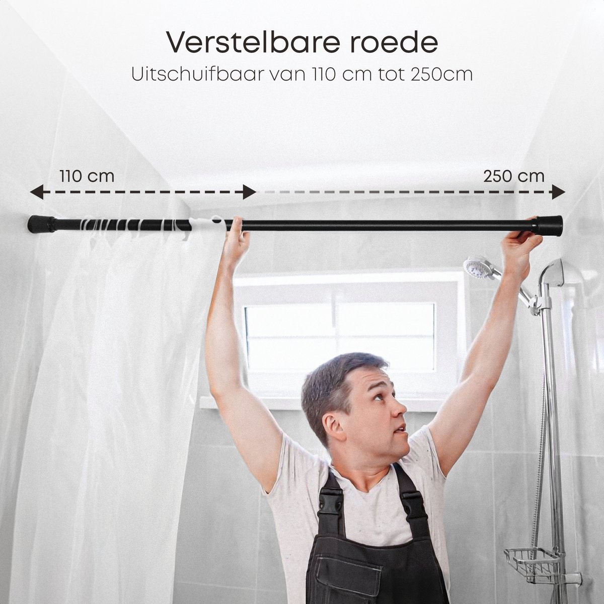 Ruimteverdeler, gordijnroedes zonder boren voor ruimteverdelingen, 1,2-3,0 m (H) 71-289,6 cm (B) verstelbare zware vloer tot plafond spanstangen wandverdeler voor kamerscheiding mat zwart