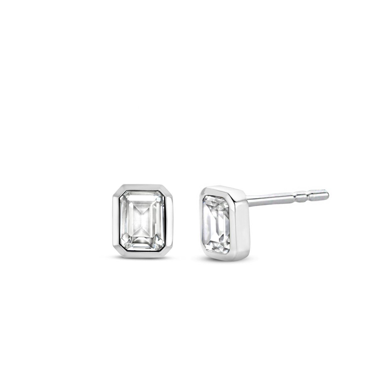 TI SENTO Dames Oorbellen - 925 zilver - Zirconia wit - 7893ZI