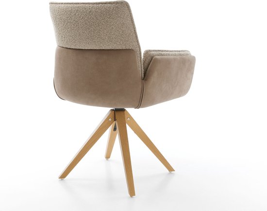 Chaise pivotante Nela - Structure en bois Flex , angulaire, mélange de matériaux naturels, boue, rotatif à 180°