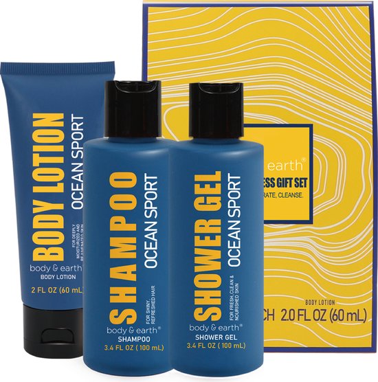 Body & Earth - Cadeau voor Man Verjaardag - Men's Wellness Giftset - Stoere Geschenkset Lichaam - Cadeau Pakket voor hem - Cadeauset Heren - Wellness bath rituals - Verwenpakket Mannen, vader, vriend, papa, broer - Cadeautje voor hem