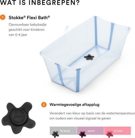 Stokke Flexi Bath, Ocean Blue - Opvouwbaar babybadje - Lichtgewicht, duurzaam en gemakkelijk op te bergen - Handig voor thuis of op reis - Geschikt voor pasgeborenen en baby's van Stokke — afbeelding 4
