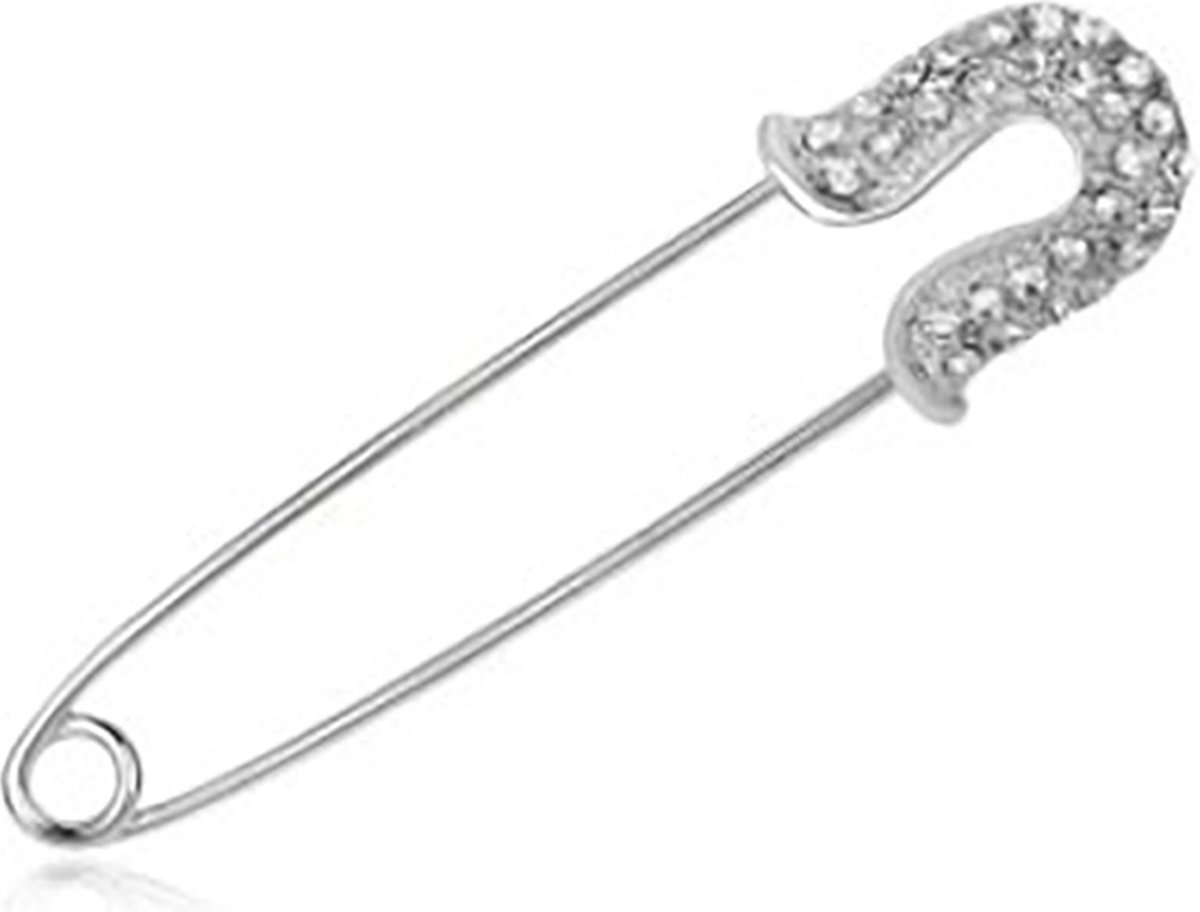 Actie4you® - Vestsluiting - Sierspeld - Sjaalspeld - Vestspeld – Broche – Zilver met Kristal