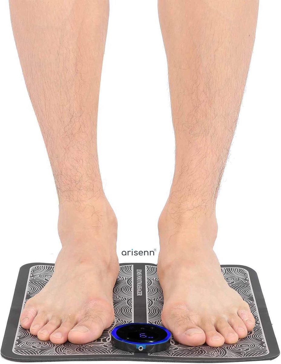 Arisenn® Voetmassager - Directe Pijnverlichting NMES Technologie Draagbaar en Duurzaam - Gezwollen Benen Neuropathie Plantaire Fasciitis - EMS Leg Reshaping Bloedsomloop Infraroodverwarming - Comfortabele Voetverzorging!