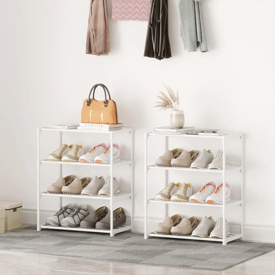 Schoenenrek 2-laags Schoenenrek Metalen Schoenenrek Schoenenopbergrek Voor Entree Slaapkamer Woonkamer Schoenenorganizer Schoenenplank (Color : Gold, Size : 64 * 28 * 37cm
