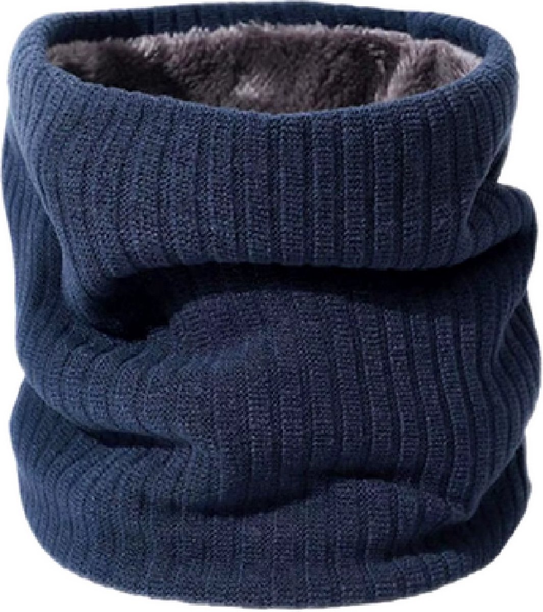Warme Col Sjaal Zachte Fluffy voering Dikke Hals Warmers Deels katoen Seizoen Herfst winter Cadeaus Teddy voering. Blauw