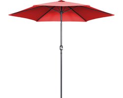 Oviala - Rechte parasol van 3m in rood aluminium - Matera