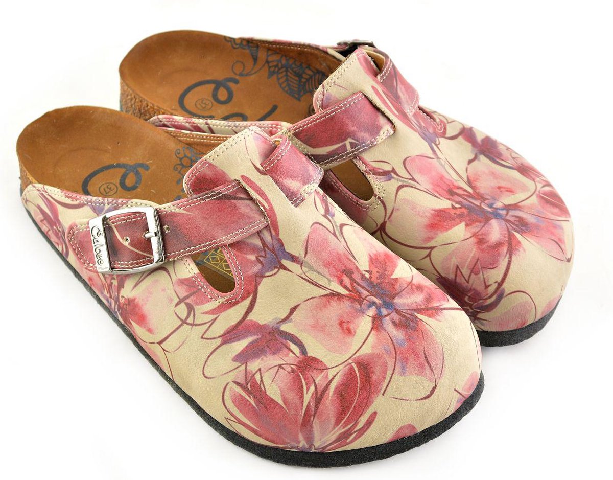 GOBY Pink Flower Clogs Slippers Hoge kwaliteit Handmade