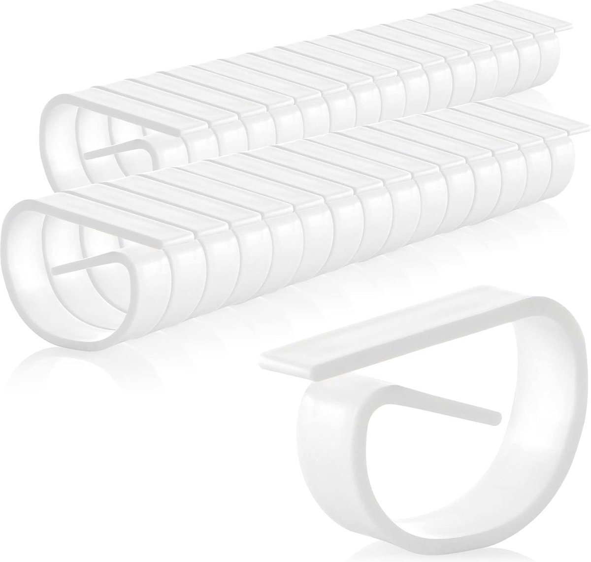 JGS ® Tafelkleedhouders van Onbreekbaar Kunststof in Wit, Set van 32 Stuks