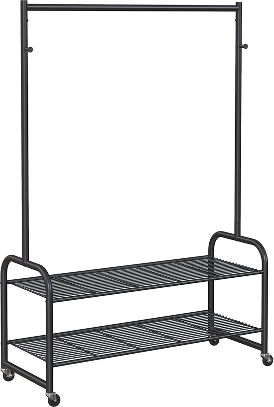 Clothing Garment Industriële IJzeren Pijp Kleding Kledingstuk Rack 2pack Wandmontage Kast Staaf Retail Display Rack Kast Opslag Kleding Organizer Mobiel Rek Voor Hangende Kleding