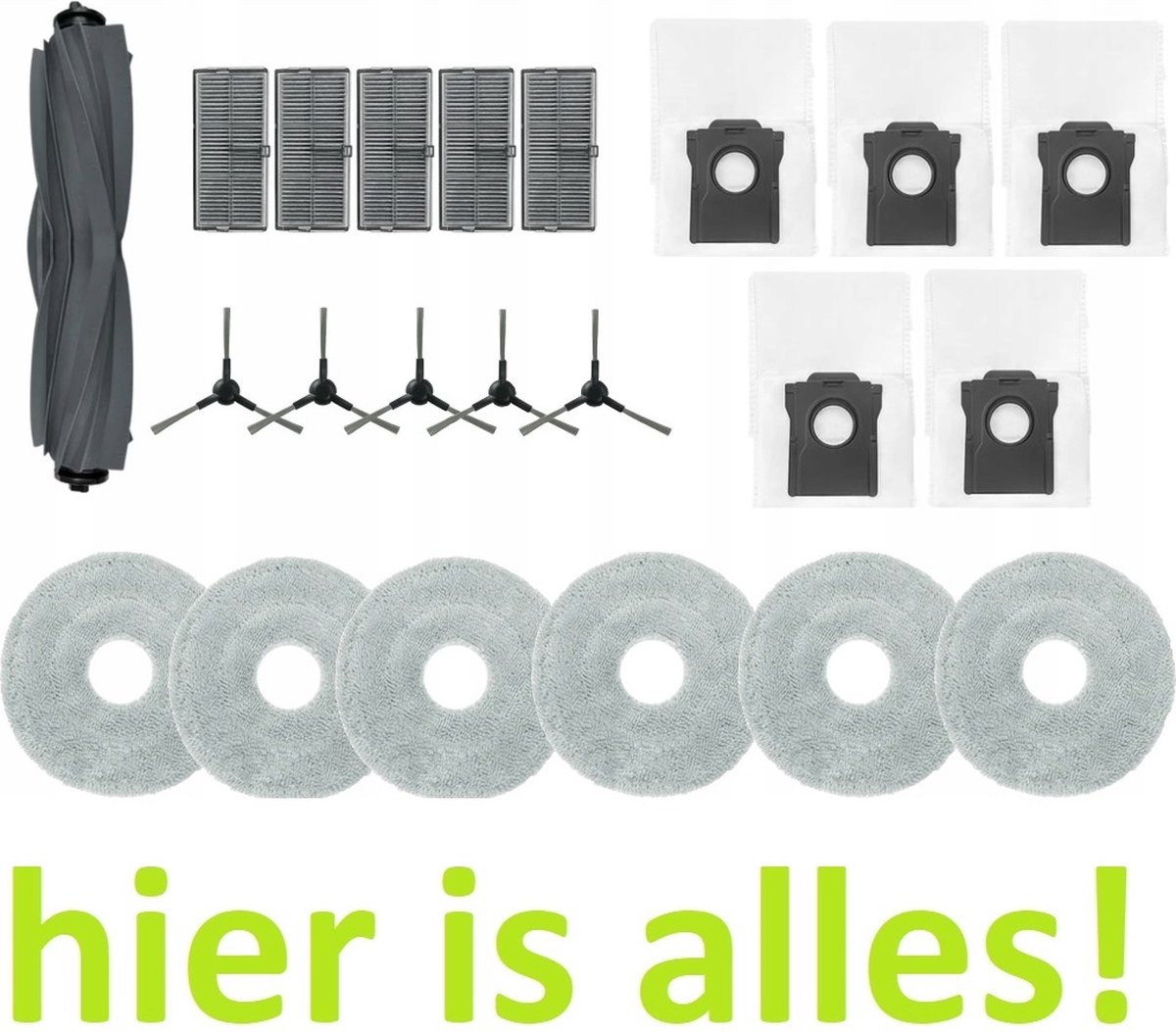 GROOT KIT met onderdelen compatibel met Dreame L10s ULTRA PRO, HEAT X30 - mop dweilen filters borstels zakken - Hoogwaardige vervanging voor: L10s PRO ULTRA HEAT - L10s PRO ULTRA - X30 - Accessoires - reserveonderdelen - 22onderdelen - hier is alles
