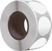 500 Etiketten Rond Wit 20 mm op Rol - Sluitzegel - Markeringspunten - Blanco ronde stickers - DULA