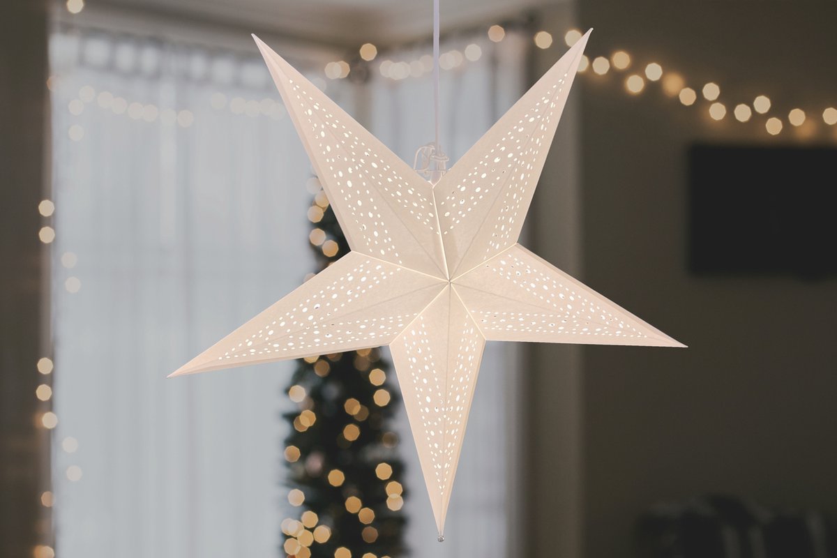 Hangende Kerstster "Heaven" met LED verlichting - 55x55 cm