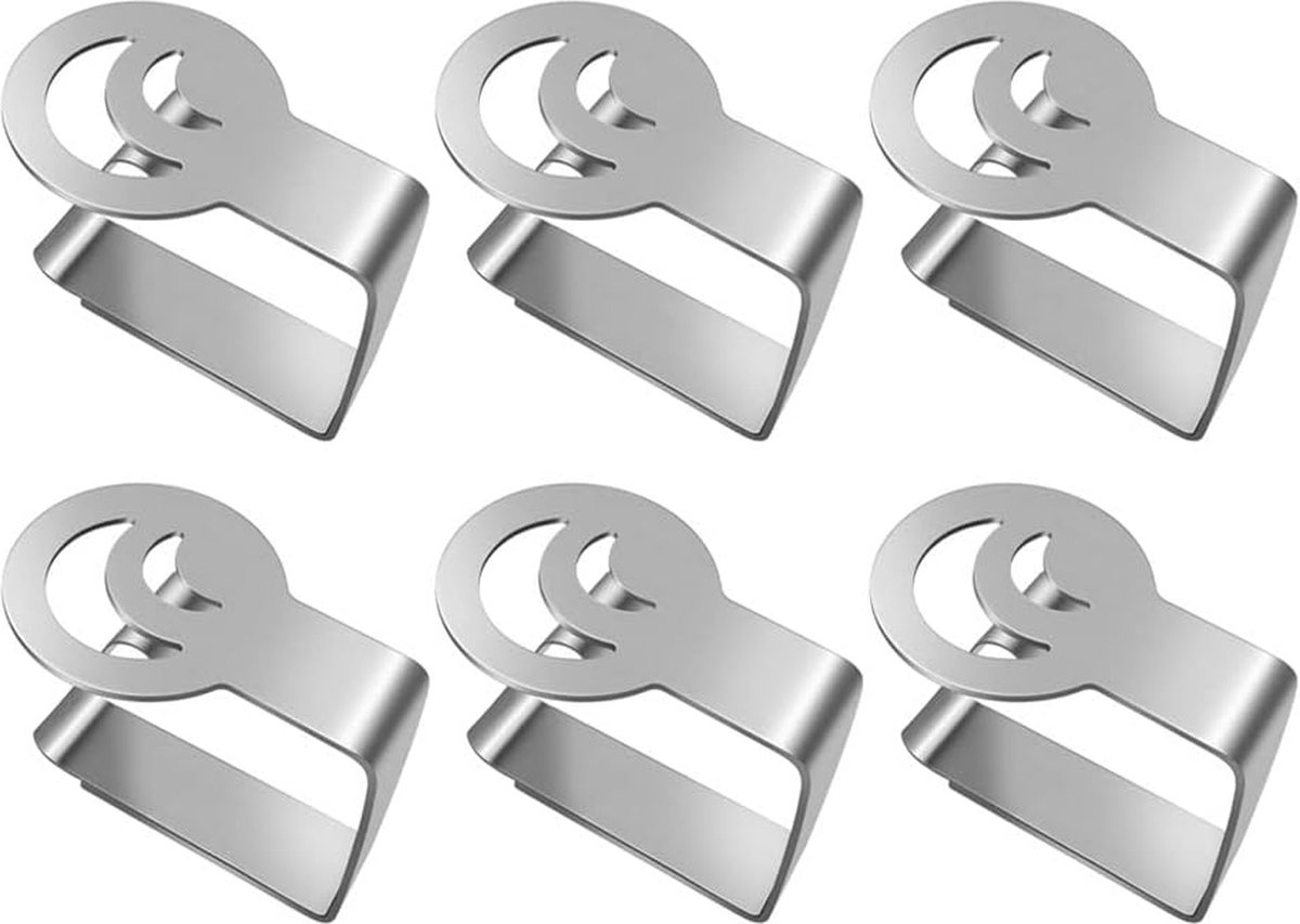 JGS ® Roestvrijstalen Tafelkleed Klemmen Set van 6 voor Buitenfeestjes