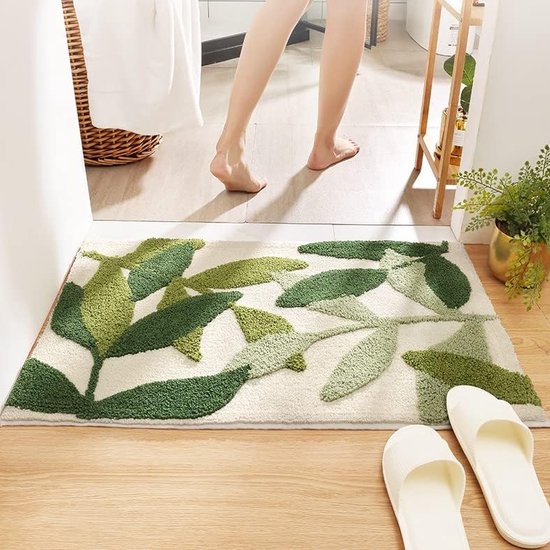 Badmat Mint Groene Bloemen Badkamer Mat Zachte Microfiber Badmatten voor Badkamer Antislip Vloermat Ultra Water Absorberende Badkamer Tapijt Machine Wasbare Badmat Deurmat 50x80cm Badmat Mint Groene Bloemen Badkamer Mat Zachte Microfiber Badmatten voor Badkamer Antislip Vloermat Ultra Water Absorberende Badkamer Tapijt Machine Wasbare Badmat Deurmat 50x80cm