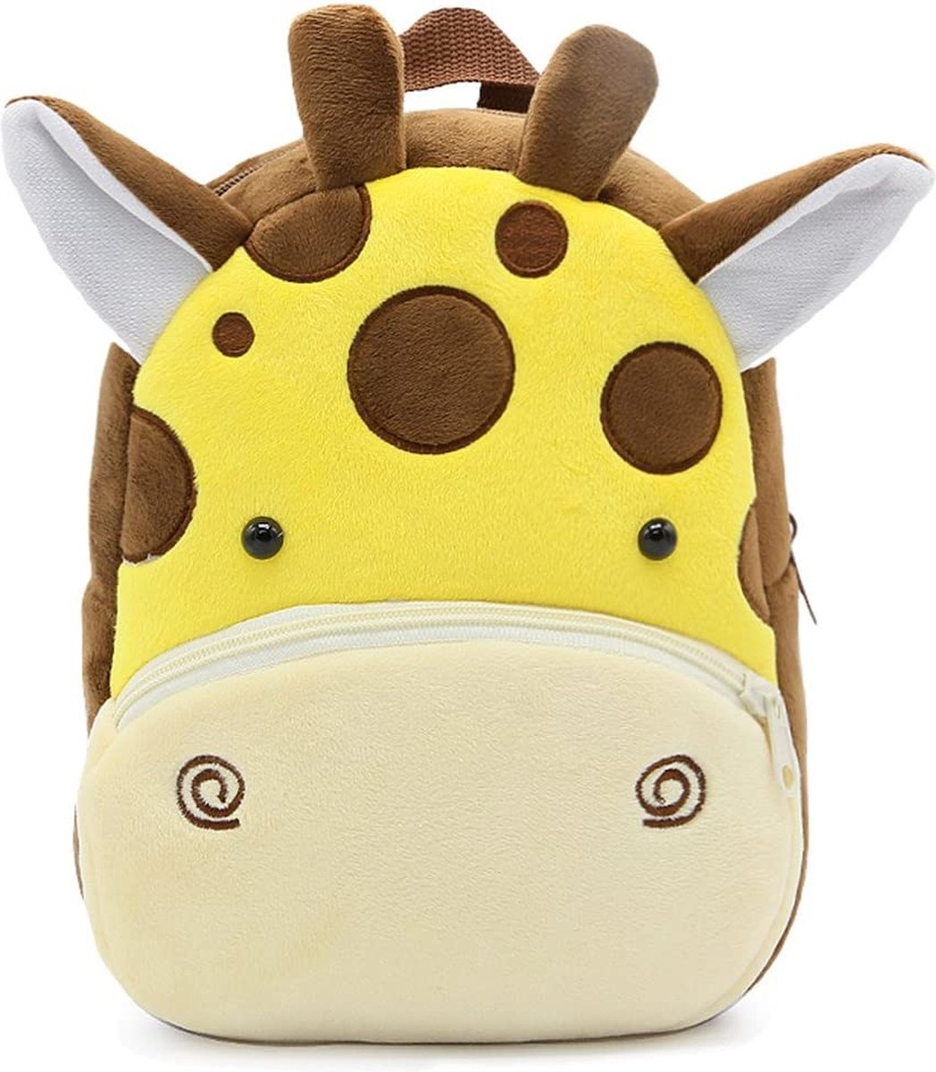 BoefieBoef Giraffe Kinder Rugzak - Zacht Pluche Peuter-Kleuter Dieren Rugtas - Lengte 80-120 cm 0-5 jaar - Ergonomisch & Wasbaar - Baby Backpack - Jongen of Meisje - Cadeau Verjaardag, Sinterklaas & Kerst - Gymtas, Schooltas, Boekentas & BSO - Geel