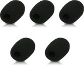 kwmobile Microfoon windscherm, compatibel met div. microfoons, 5 x schuimrubberen bekleding met de afmetingen 2,5 x 3 x 1 cm, zwart
