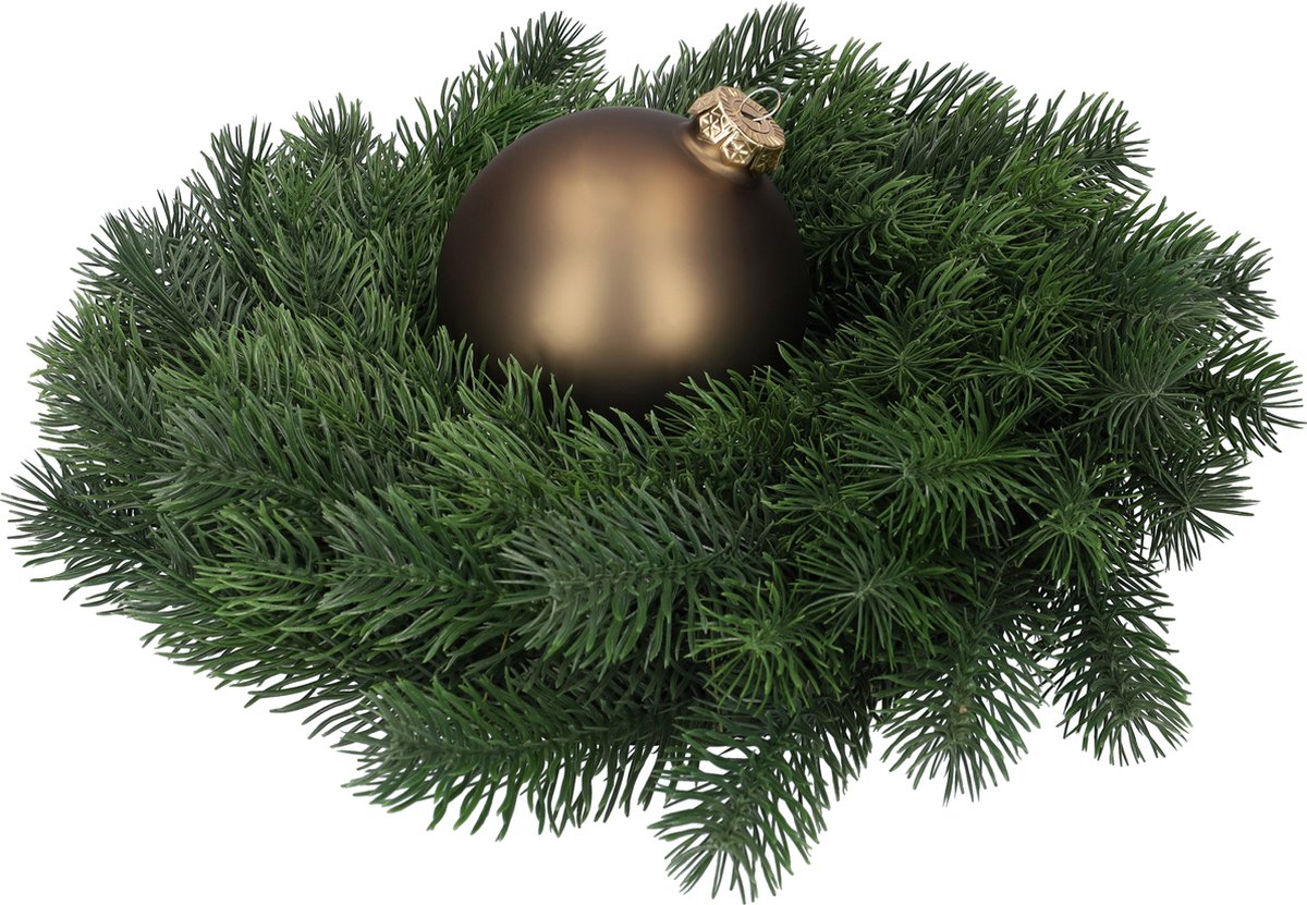 Glazen kerstballen - Set van 4 stuks/100mm - Luxe kerst decoratie - Sfeervolle kerstversiering voor in de kerstboom - Glas - Eucalyptus - Mat Grijs/Bruin – foto 6