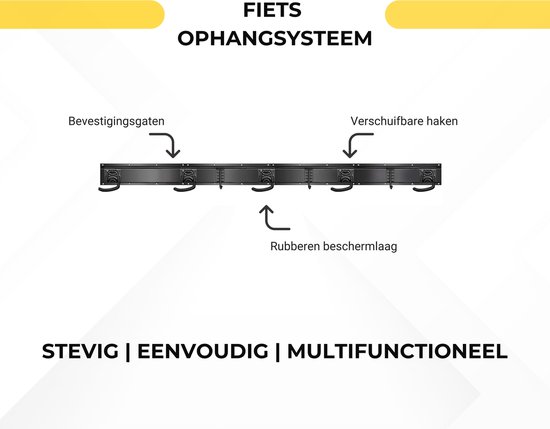 SODEAL Luxe Fiets Ophangsysteem - Fietshaak - Fiets Ophangbeugel - Muurbeugel Fiets - Fietsenrek - Fietsbeugel van Merkloos — afbeelding 2