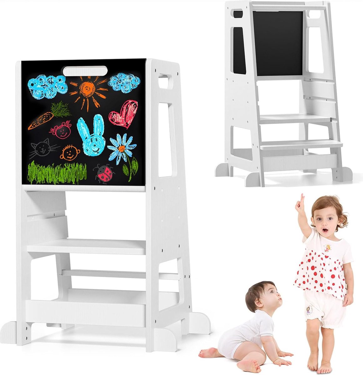 Solacis Leertoren opvouwbaar - Montesorri - Learning tower - Leertoren - Keukenhulp - Must have!
