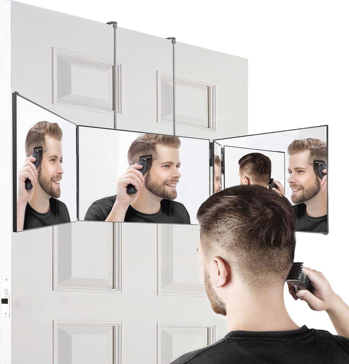 360° Opvouwbare Drievoudige Spiegel voor Haarkleuren en Kapsels
