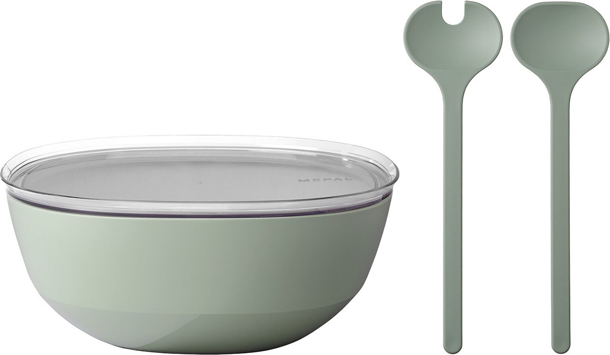 Servierschale mit Deckel & Salatbesteck Silueta 5000 ml