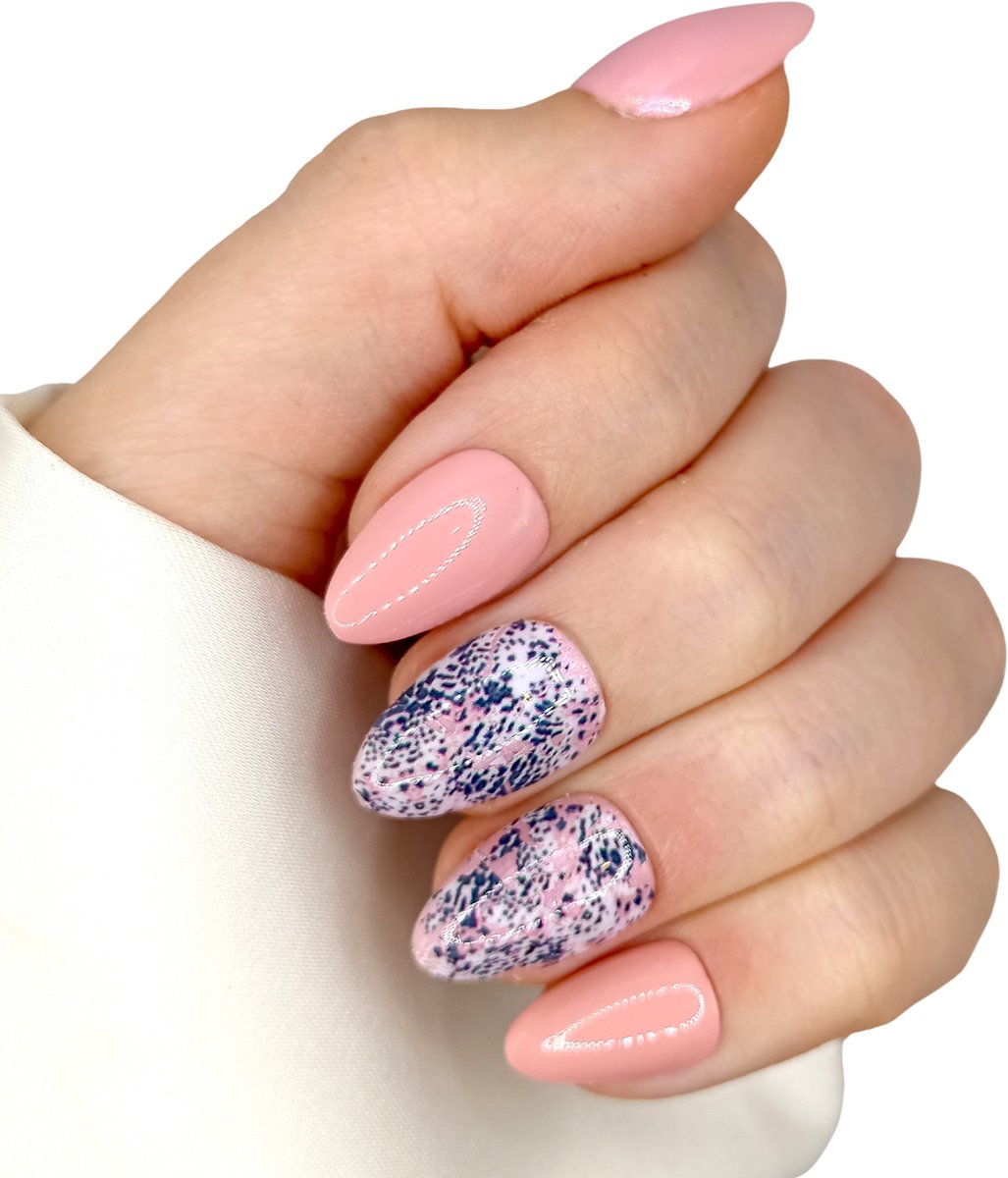 SD Press on Nails - B-195 - Plaknagels - Nagelset 20 Nagels - Nude Roze - Gellak - Nagellak - XS Stiletto Nageltips - Nepnagels met Lijm - Kunstnagels - Nail Art - Handmade - Valse nagels - Nagelvijl - Accessoires